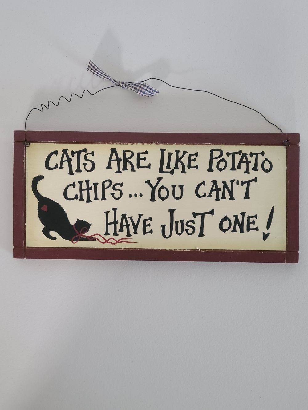 Wall Decor Cat Wood Sign Cats Are Like Potato Chips Funny